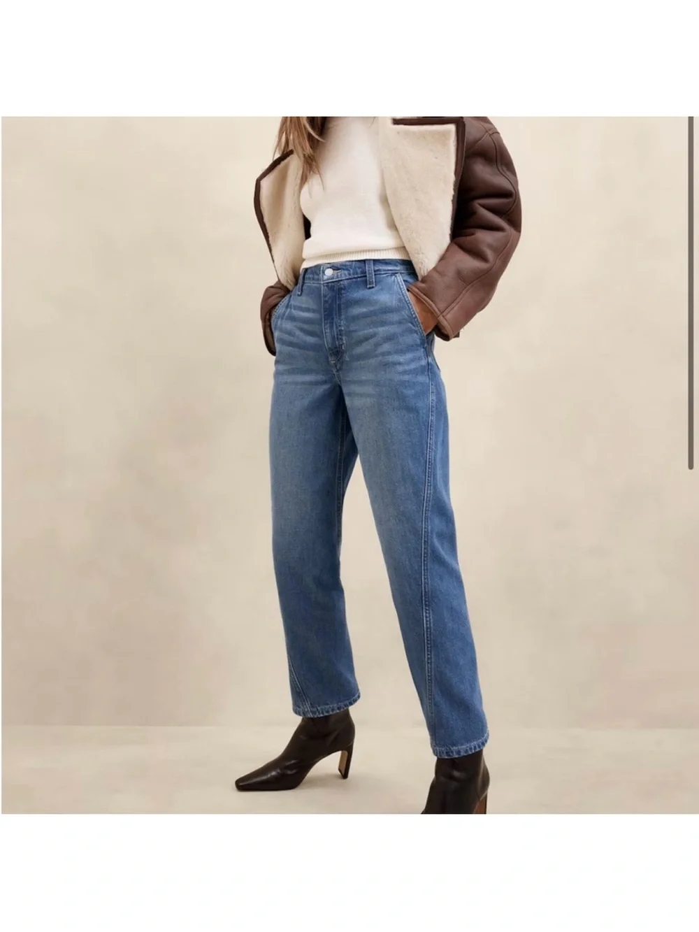 Banana Republic High Rise Barrel Leg Jeans Womens 29 Blue
